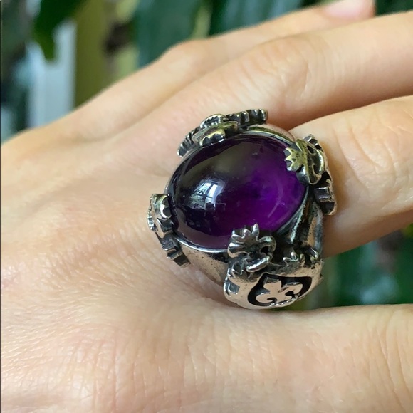 Handmade 925 Silver and Amethyst ring. Sz 6